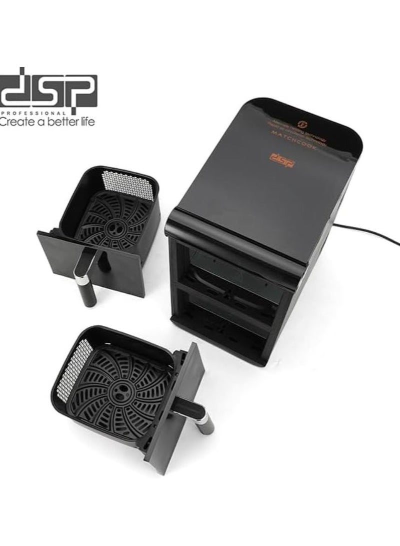 DSP KB2189 12L Dual Stack Air Fryer – Double Basket, SYNC/MATCHCOOK, 1700W, 13 Presets, Teflon Coated - Image 3