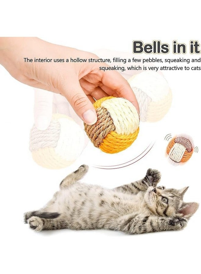 بت 1 قطعة من لعبة كرة السيزال للقطط - مادة نسيجية متينة معقودة للسلالات المتوسطة - ملونة 1 قطعة - Image 5