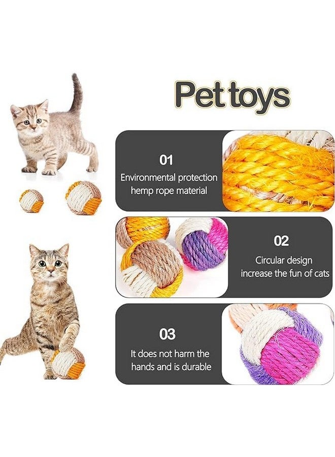 بت 1 قطعة من لعبة كرة السيزال للقطط - مادة نسيجية متينة معقودة للسلالات المتوسطة - ملونة 1 قطعة - Image 4