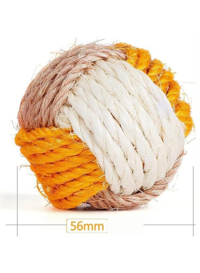 بت 1 قطعة من لعبة كرة السيزال للقطط - مادة نسيجية متينة معقودة للسلالات المتوسطة - ملونة 1 قطعة - Image 2