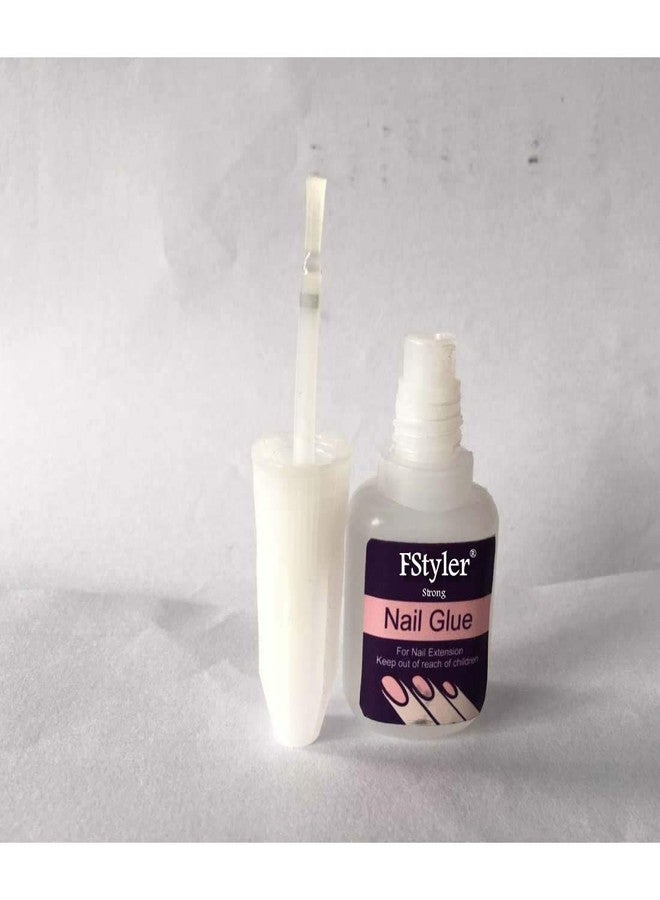 FStyler Nail Glue with Brush Cap & Super Strong Instant Adhesive For Professional Nail Art Extension 10gm/each (Pack of 12) (White) - Image 3