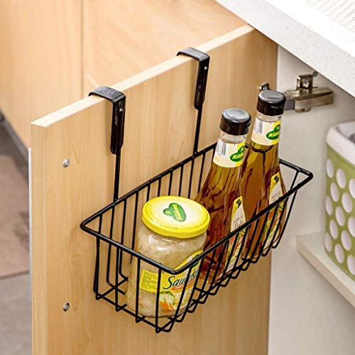Bianco Over Door Hanging Basket | Under Shelf | Metal Multipurpose Cabinet Door Organizer | Bathroom Cabinet Storage Basket | Side Basket Hanging Organizer (Pack of 4, Black) - Image 4
