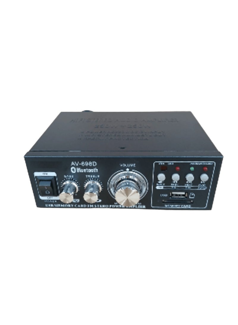 Generic AV-698D HIFI Stereo Audio Amplifier 250W + 250W, Car Amplifier with DC12V input and Power AC220V, Remote Control, FM Antenna for Car & Home 