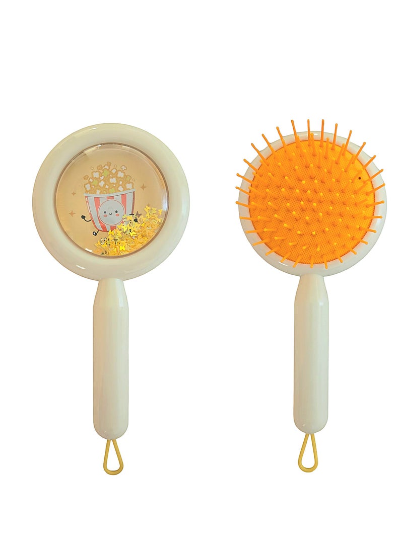 فرشاة شعر مستديرة باللون الاصفر لتصفيف الشعر بسهولة ولمسة أنيقة - Image 1