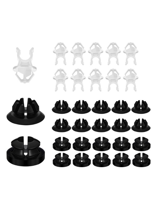 30PCS Hood Prop Rod Holder Clips, Car Engine Hood Stay Clips, Hood Support Prop Rod Holder, Black White Hood Rod Clip Compatible with 91503-SS0-003, Hood Car Grommet Clips for Most Cars - Image 1