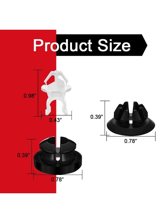 30PCS Hood Prop Rod Holder Clips, Car Engine Hood Stay Clips, Hood Support Prop Rod Holder, Black White Hood Rod Clip Compatible with 91503-SS0-003, Hood Car Grommet Clips for Most Cars - Image 2