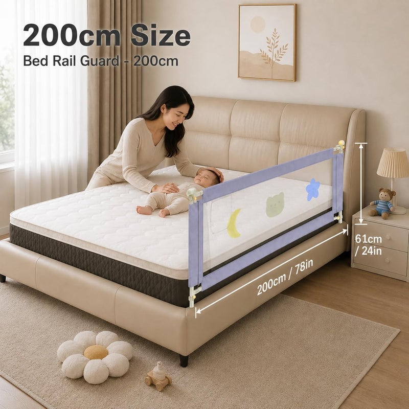 UREVO 2m Bed Rail for Toddlers - Adjustable Safety Guardrail for Infants - Image 5