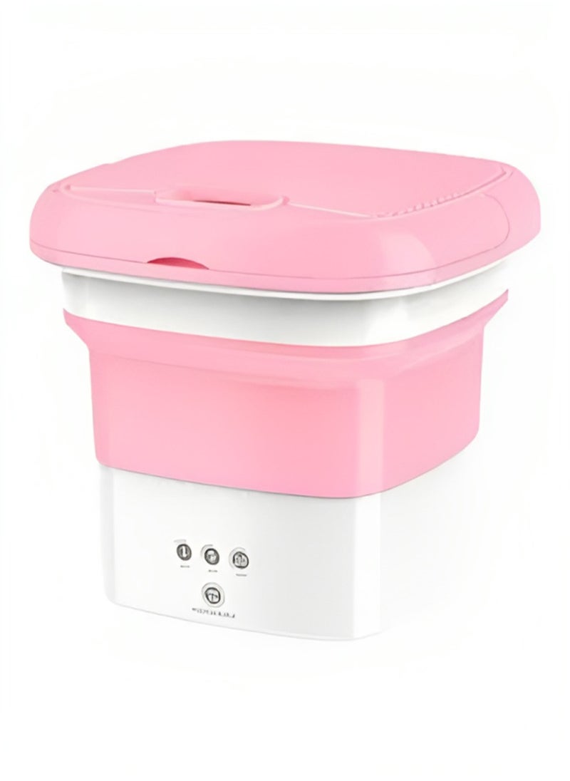 Generic Mini Portable Folding Washing Machine Small Automatic Bucket Small Underwear Clothes Washing Machine Suitable for Baby Clothes Traveling and Camping  - Image 1