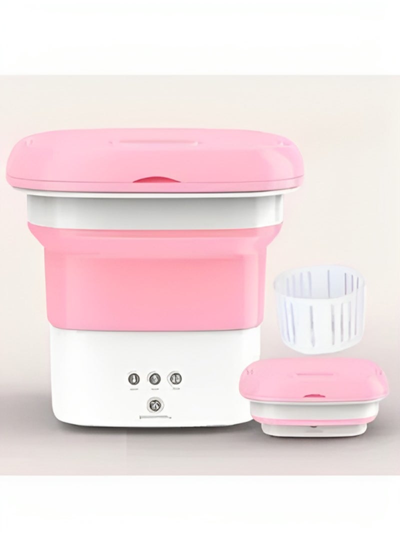 Generic Mini Portable Folding Washing Machine Small Automatic Bucket Small Underwear Clothes Washing Machine Suitable for Baby Clothes Traveling and Camping  - Image 3