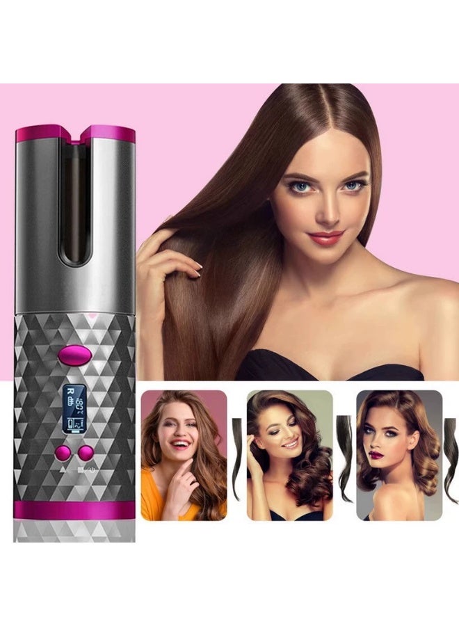 general Wireless Auto Hair Curler with Adjustable Temperature and Timer, Automatic Cordless Curling Iron with LCD Display, Portable Rechargeable Rotating Fast Heating Hair Wand for Style - Image 2