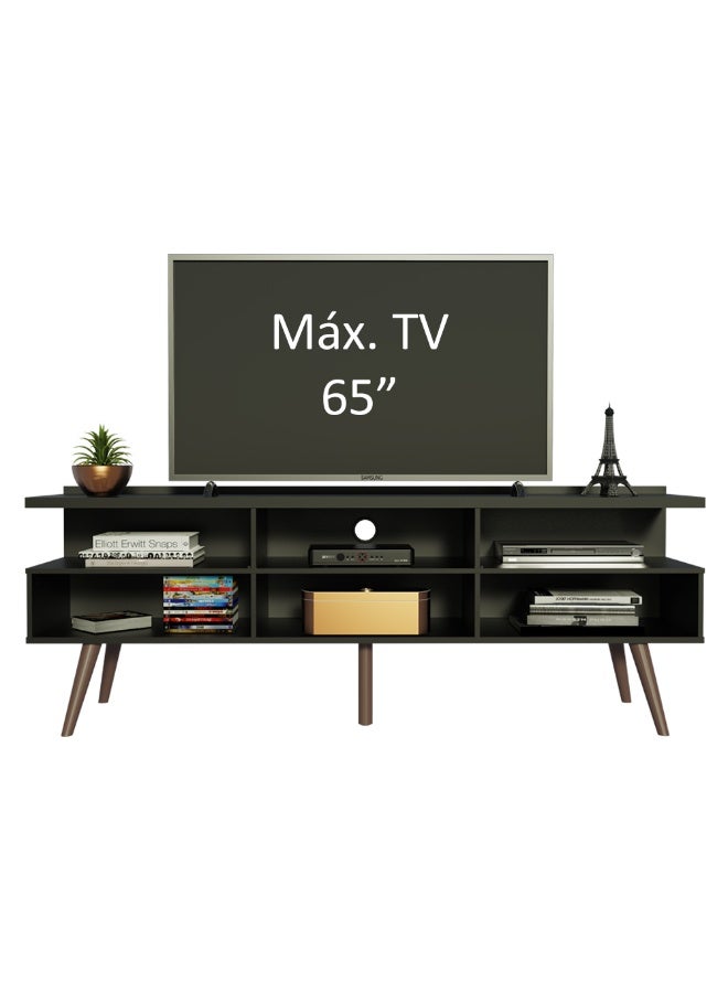 ماديسا حامل تلفزيون بثلاثة أبواب، لأجهزة التلفزيون حتى 65 بوصة، خشب، 160 × 58 × 36 سم - أسود - Image 5