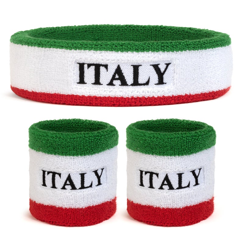 Suddora Italy Headband & Wristbands Set (Includes 2 Wrist & 1 Head Sweatband) - Image 1