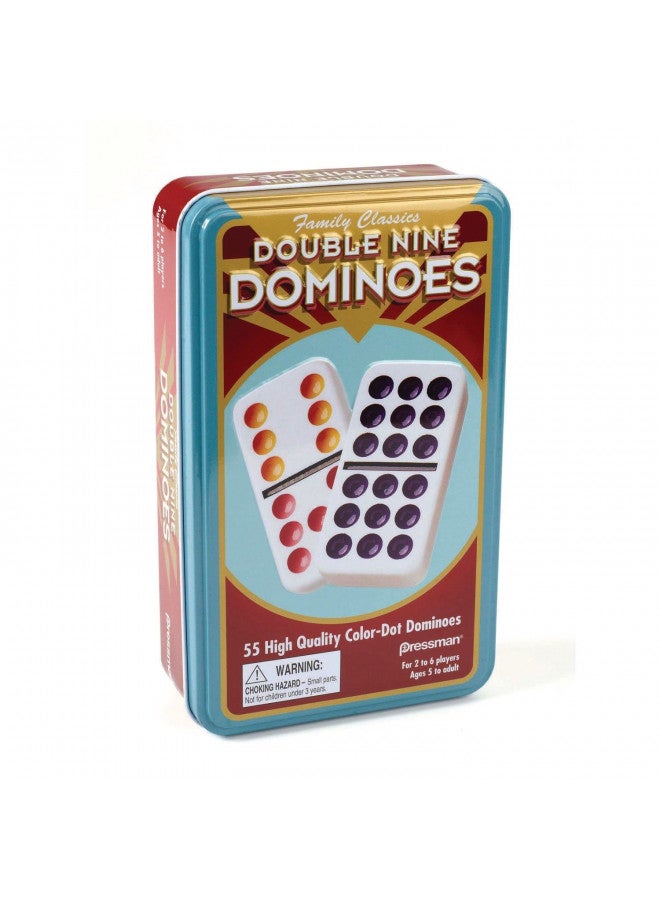 Pressman Double 12 Color Dot Dominos in A Tin, 5" - Image 4