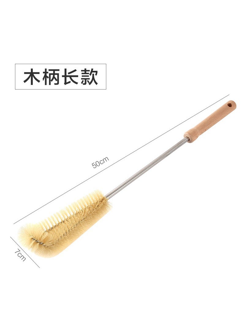 Generic Household wooden handle Cup brush long handle brush wash cup brush milk bottle no dead corner kitchen bottle cleaning artifact factory direct sales  - Image 1