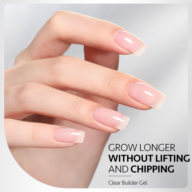 GAOY Gel Top Coat, Builder Gel and Base Coat Set, 3 Pcs 16ml Clear Glossy No Wipe Combination for UV Light Cure - Image 4