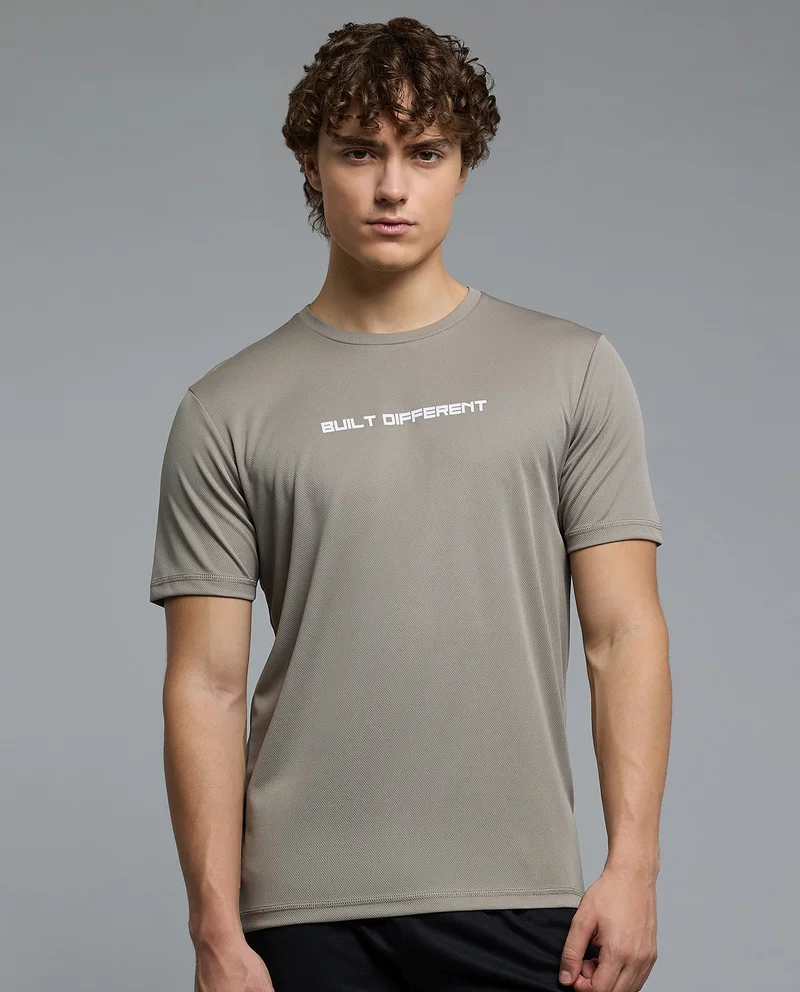R&b Printed Active T-Shirt with Crew Neck and Short Sleeves