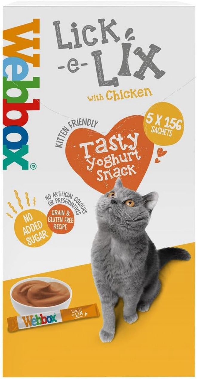 Webbox 5 Lick-E-Lix Chicken Cat Treats, 15g - Image 1