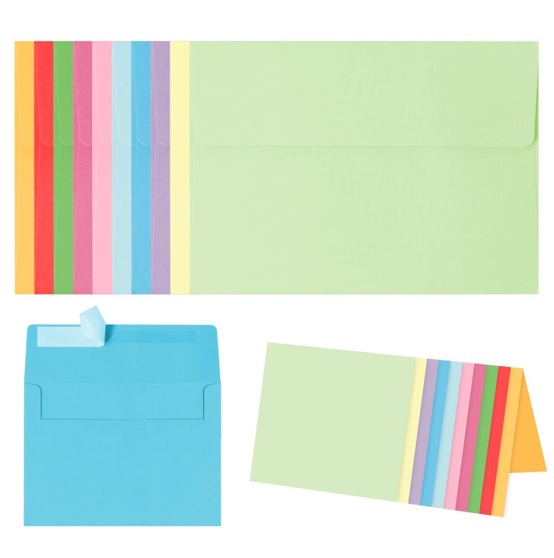 Keketer Blank Cards and Envelopes 4x6, 30 Pack 10-Color Assorted Invitation Folded Cardstock with 30 Matching Self-Seal A4 Envelopes, Thank You Blank Greeting Cards, for DIY, Print Custom, Wedding & Birthday - Image 1