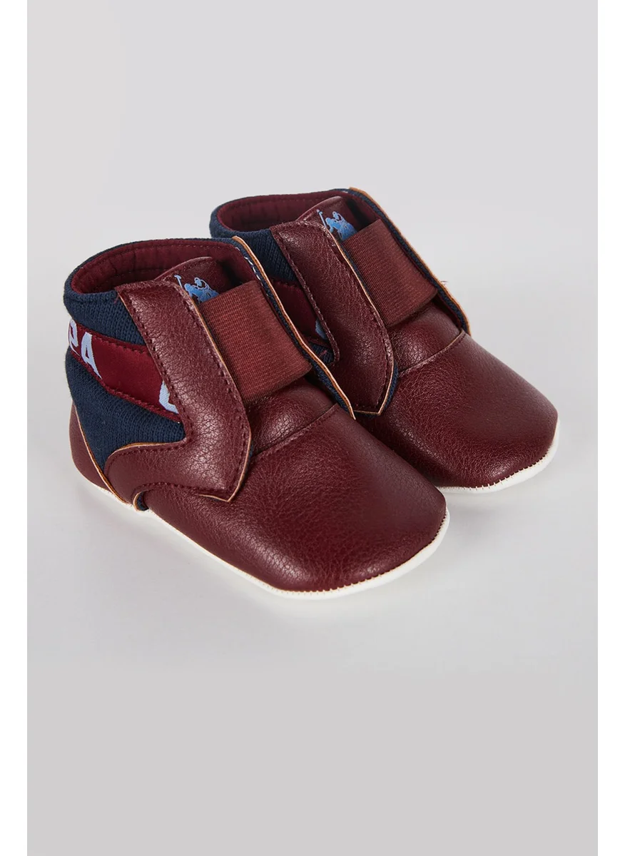 U.S. Polo Assn. Licensed Burgundy Baby Slippers