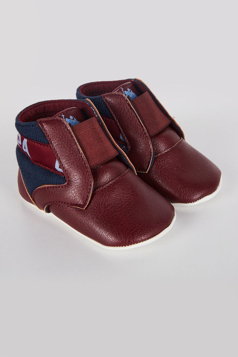 U.S. Polo Assn. Licensed Burgundy Baby Slippers - Image 2