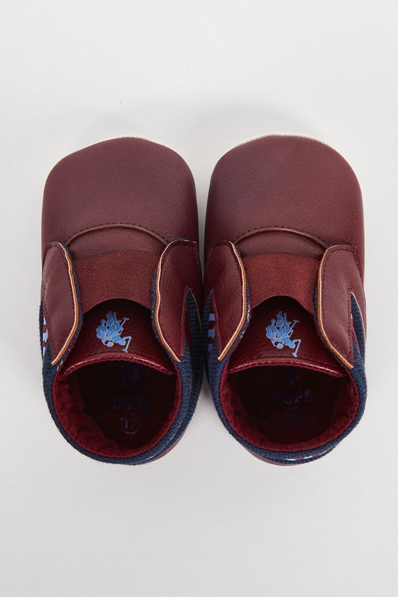 U.S. Polo Assn. Licensed Burgundy Baby Slippers - Image 3