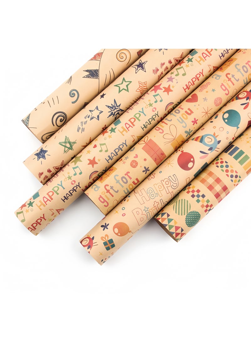 عالم البالونات 12 ورقة من ورق تغليف الهدايا مع الملحقات، ورق تغليف هدايا العطلات، تغليف هدايا عيد الميلاد بنفسك، ورق تغليف هدايا لأعياد الميلاد والعطلات وحفلات الزفاف والحفلات وتغليف هدايا الأطفال (70 سم × 50 سم) - Image 4