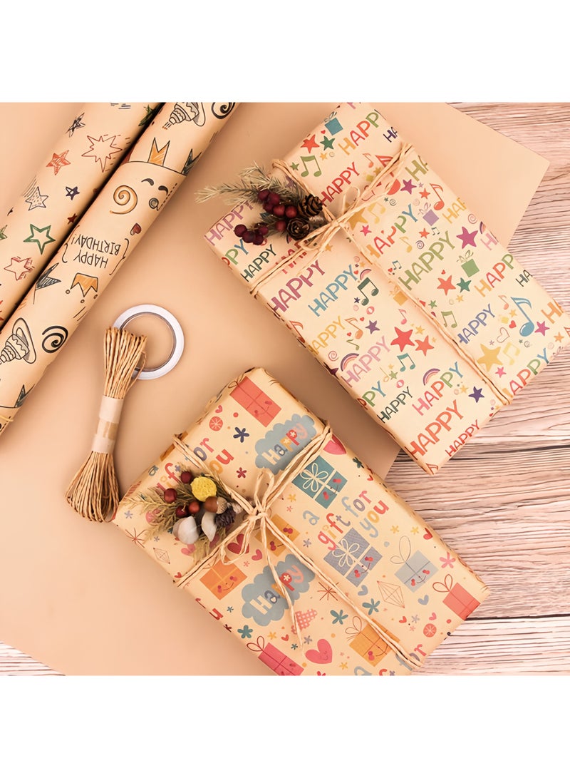عالم البالونات 12 ورقة من ورق تغليف الهدايا مع الملحقات، ورق تغليف هدايا العطلات، تغليف هدايا عيد الميلاد بنفسك، ورق تغليف هدايا لأعياد الميلاد والعطلات وحفلات الزفاف والحفلات وتغليف هدايا الأطفال (70 سم × 50 سم) - Image 3