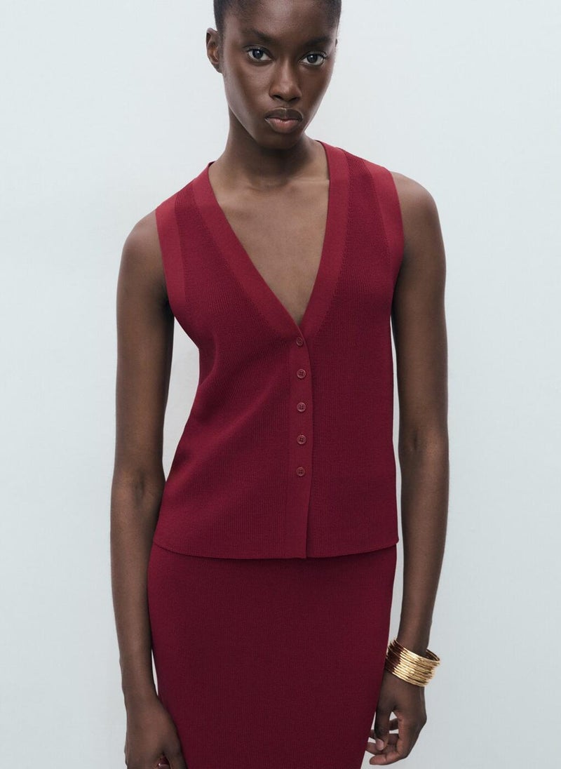 MANGO Fine-knit gilet - Image 1