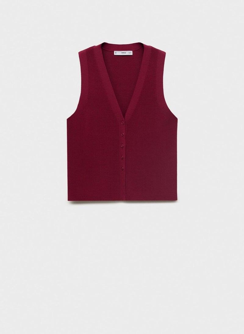 MANGO Fine-knit gilet - Image 5