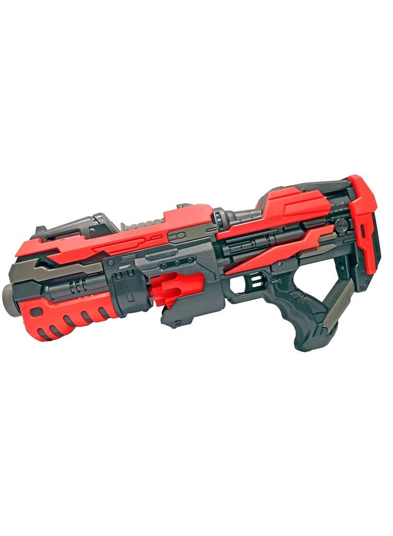 TOON TOYZ Battery Operated Machine Gun Toy for Kids Motorized Automatic Foam Blaster with 10 Soft Bullets, Red High-Speed Shooting, 45 Ft Range - Image 3