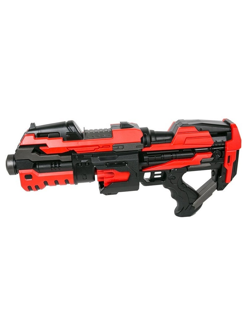 TOON TOYZ Battery Operated Machine Gun Toy for Kids Motorized Automatic Foam Blaster with 10 Soft Bullets, Red High-Speed Shooting, 45 Ft Range - Image 5