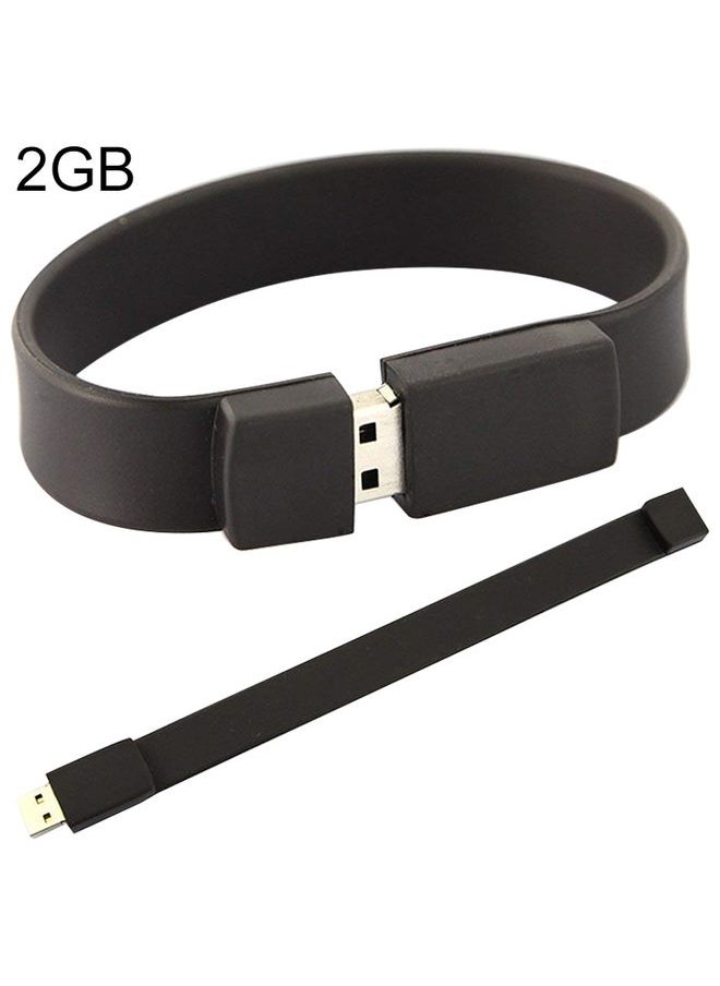 BURAQ 2GB Silicon Bracelets USB 2.0 Flash Disk(Black)  - Image 1