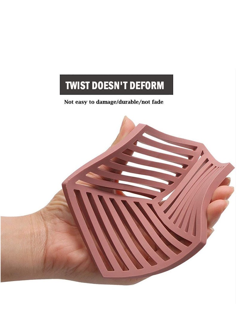 Excefore 8 حزمة حصائر سيليكون فاخرة لحمل الأواني المتعددة الاستخدامات حصائر للأواني والمقالي حوامل سميكة لسطح العمل للأطباق الساخنة غير قابلة للانزلاق ومقاومة للحرارة - Image 5