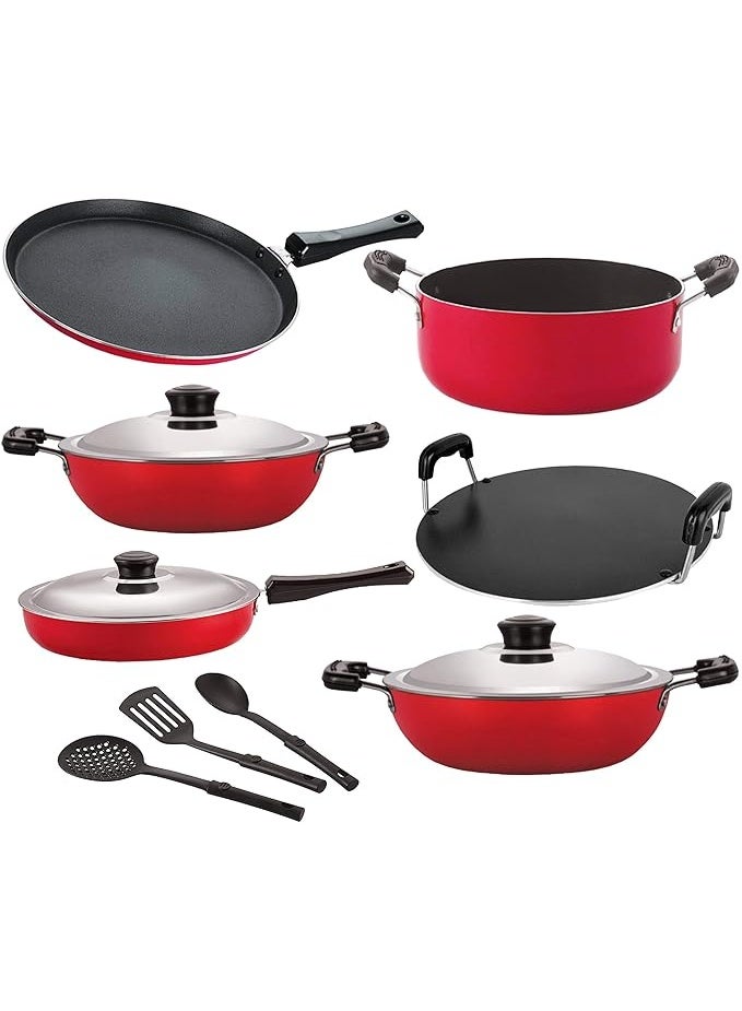 Nirlon Non Stick Aluminium Cookware Essential Set with Bakelite Handle - Not Induction Compatible - Image 1