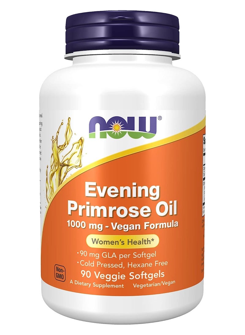 NOW Evening Primrose Oil Food Supplements - 1000mg, 90 Veggie Softgels