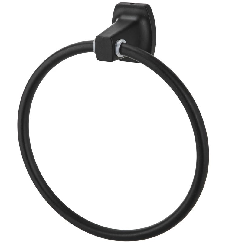 Matte Black Square Steel Wall Mounted Towel Ring - Image 2