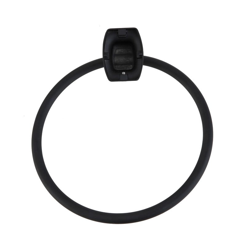 Matte Black Square Steel Wall Mounted Towel Ring - Image 3