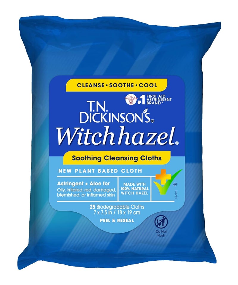 T.N. Dickinson's TN Dickinsons Witch Hazel New Soothing MultiUse Cleansing Cloth Clear 25 Count 