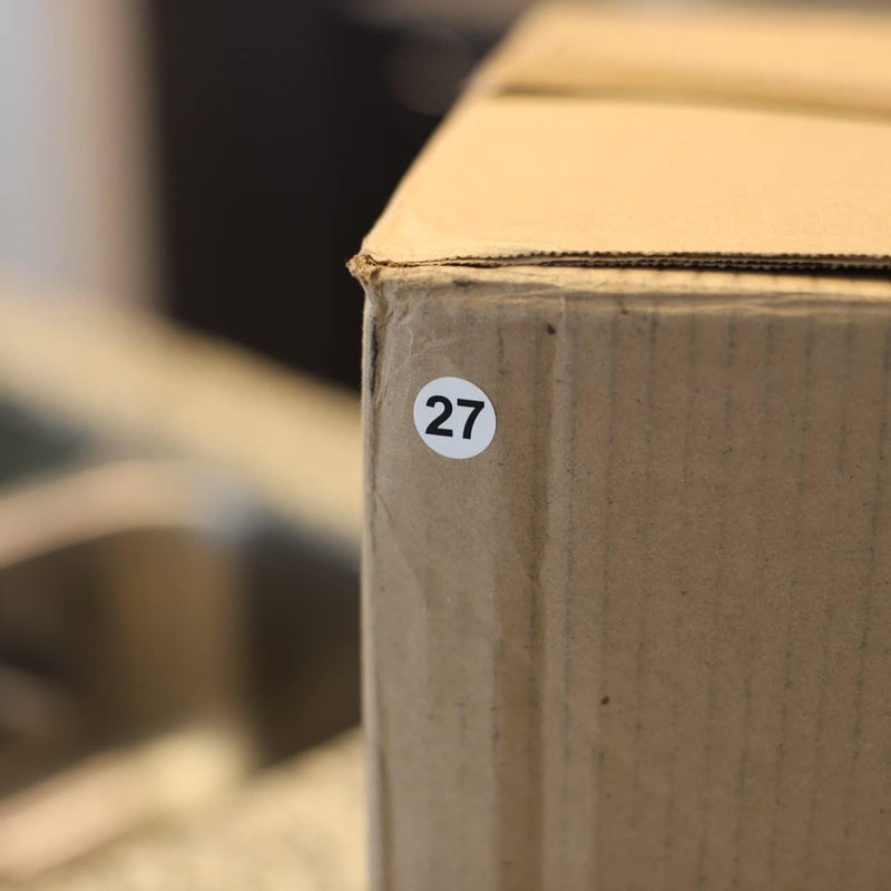 InStockLabels.com White with Black Number 27 Circle Dot Stickers, 3/4 Inch Round, 500 Labels on a Roll - Image 2