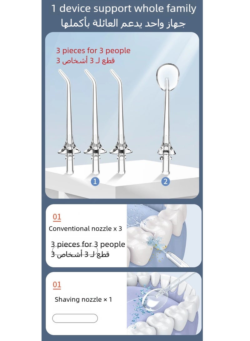 ZEPONOVA Water Flosser For Teeth Cleaner Dental Floss & Flossers Portable Water Dental Flosser For Teeth Oral Irrigator with 4 Modes and 4 Jet Tips, IPX7 Waterproof 260ml - Image 2