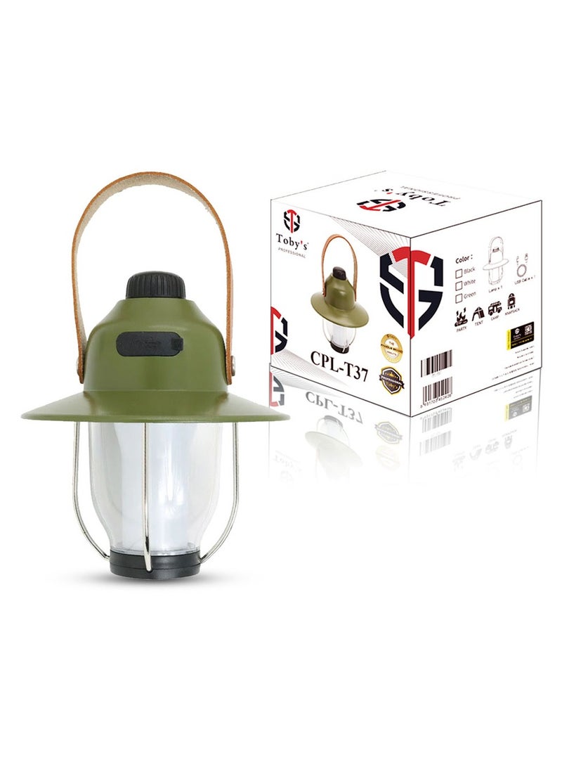 Toby's Toby’s CPL-T37 Led Camping Lights Portable Retro Atmosphere Lantern Stepless-dimming Knob Rechargeable Desk Lamp Reading Night Lights for Bedroom Office Hiking - Image 1