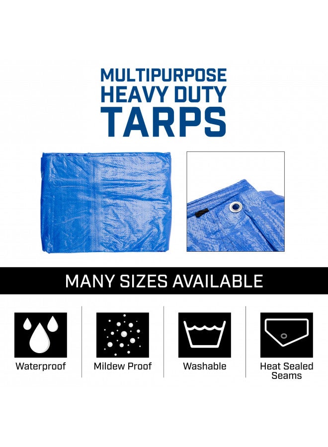 B-Air Grizzly Tarps by B-Air 9' x 12' Large Multi-Purpose Waterproof Heavy Duty Poly Tarp with Grommets Every 36", 8x8 Weave, 5 Mil Thick, for Home, Boats, Cars, Camping, Protective Cover, Blue - Image 5
