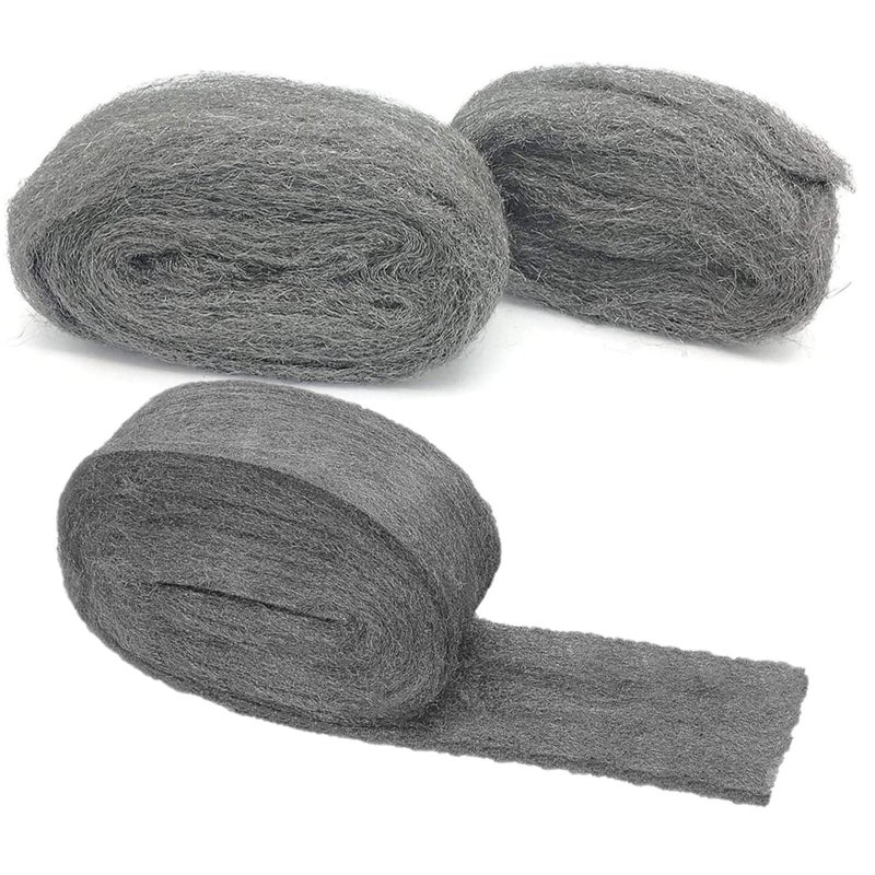BLOSY Steel Wool 0000 Roll 30ft Grade 0000 Fine Multifunctional Fill Fabric DIY Kit Block Holes Gaps Finish Polishing Cleaning 10ft x 3 Roll - Image 1