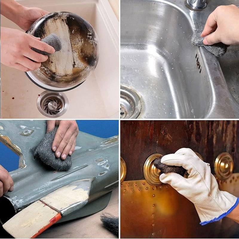 BLOSY Steel Wool 0000 Roll 30ft Grade 0000 Fine Multifunctional Fill Fabric DIY Kit Block Holes Gaps Finish Polishing Cleaning 10ft x 3 Roll - Image 2