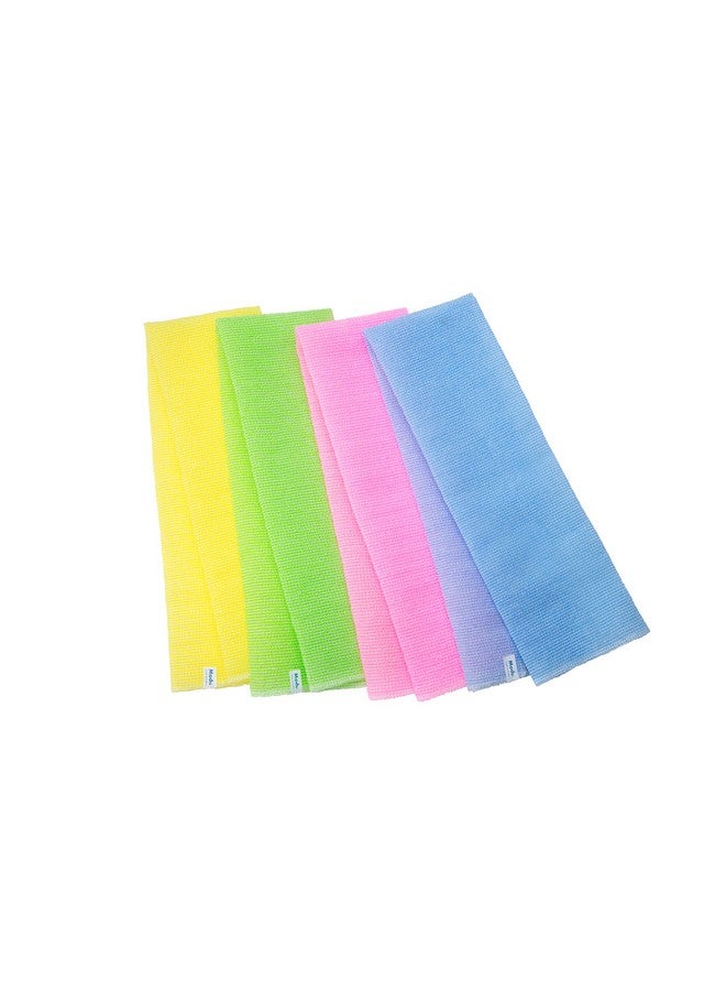 MODU Exfoliating Washcloth Japanese Washcloth Nylon Bath Wash Cloth Korean Exfoliating Cloth Loofah Towel Beauty Washcloth Sponge Loofah Body Scrub Back Scrubber For Shower 4 Pcs By Modu - Image 1