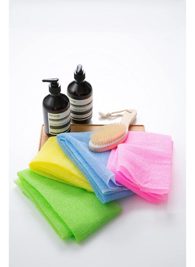 MODU Exfoliating Washcloth Japanese Washcloth Nylon Bath Wash Cloth Korean Exfoliating Cloth Loofah Towel Beauty Washcloth Sponge Loofah Body Scrub Back Scrubber For Shower 4 Pcs By Modu - Image 4