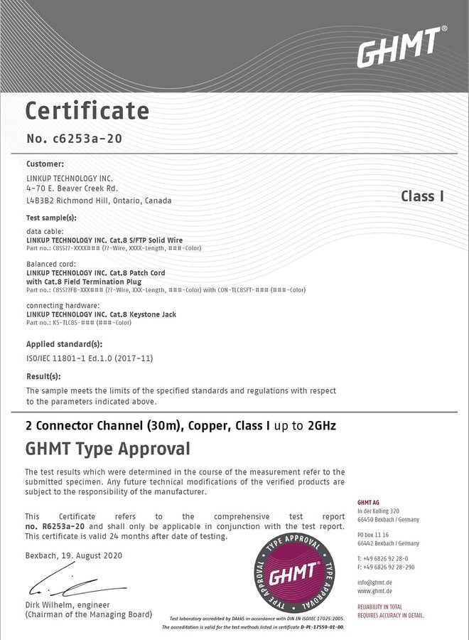 لينك اب لينك أب - موصل كابل إيثرنت من الفئة 8 (عبوة من 6 قطع) [معتمد من GHMT وDSX8000]، قابس RJ45 معدني سهل التركيب بدون أداة | لكابل شبكة محلية متين مزدوج الحماية بتردد 2000 ميجاهرتز و2 جيجاهرتز و40 جيجابت، مقاس 22AWG-24AWG - Image 4