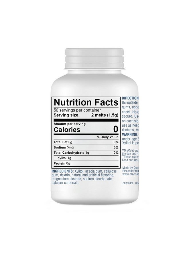 أوراكوت لاصقات OraCoat XyliMelts المرطبة لتخفيف جفاف الفم مع إكسيليتول، 100 قطعة، عصير التوت، يساعد على تحفيز اللعاب لعلاج جفاف الفم، غير حمضي، للاستخدام ليلاً ونهارًا، إطلاق مؤقت لمدة تصل إلى 8 ساعات - Image 2