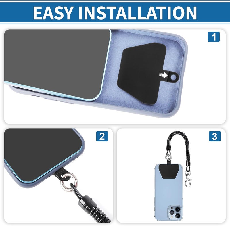 Doormoon Phone Lanyard Tether with 2 TPU Patch, Cell Phone Lanyard with 1 Phone Tether, 2 TPU Patch for Outdoor Hiking Climbing - Image 4