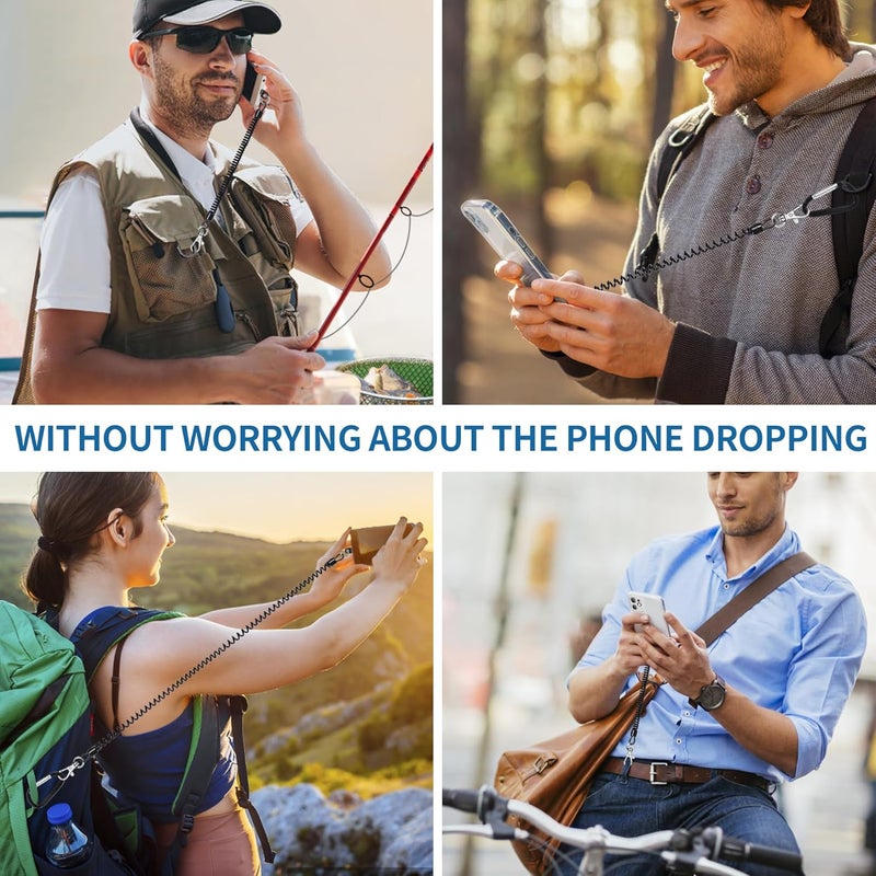 Doormoon Phone Lanyard Tether with 2 TPU Patch, Cell Phone Lanyard with 1 Phone Tether, 2 TPU Patch for Outdoor Hiking Climbing - Image 2